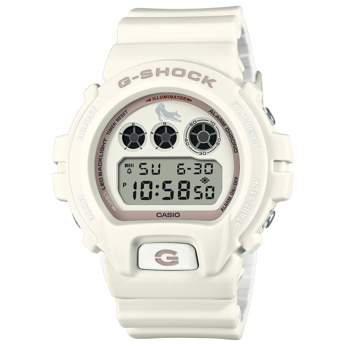 G-SHOCK デジタル カシオ Gショック CASIO 腕時計 メンズ DW-6900SHB-7JR 柴犬 しばいぬ モチーフ 白柴 イメージ【2024 新作】