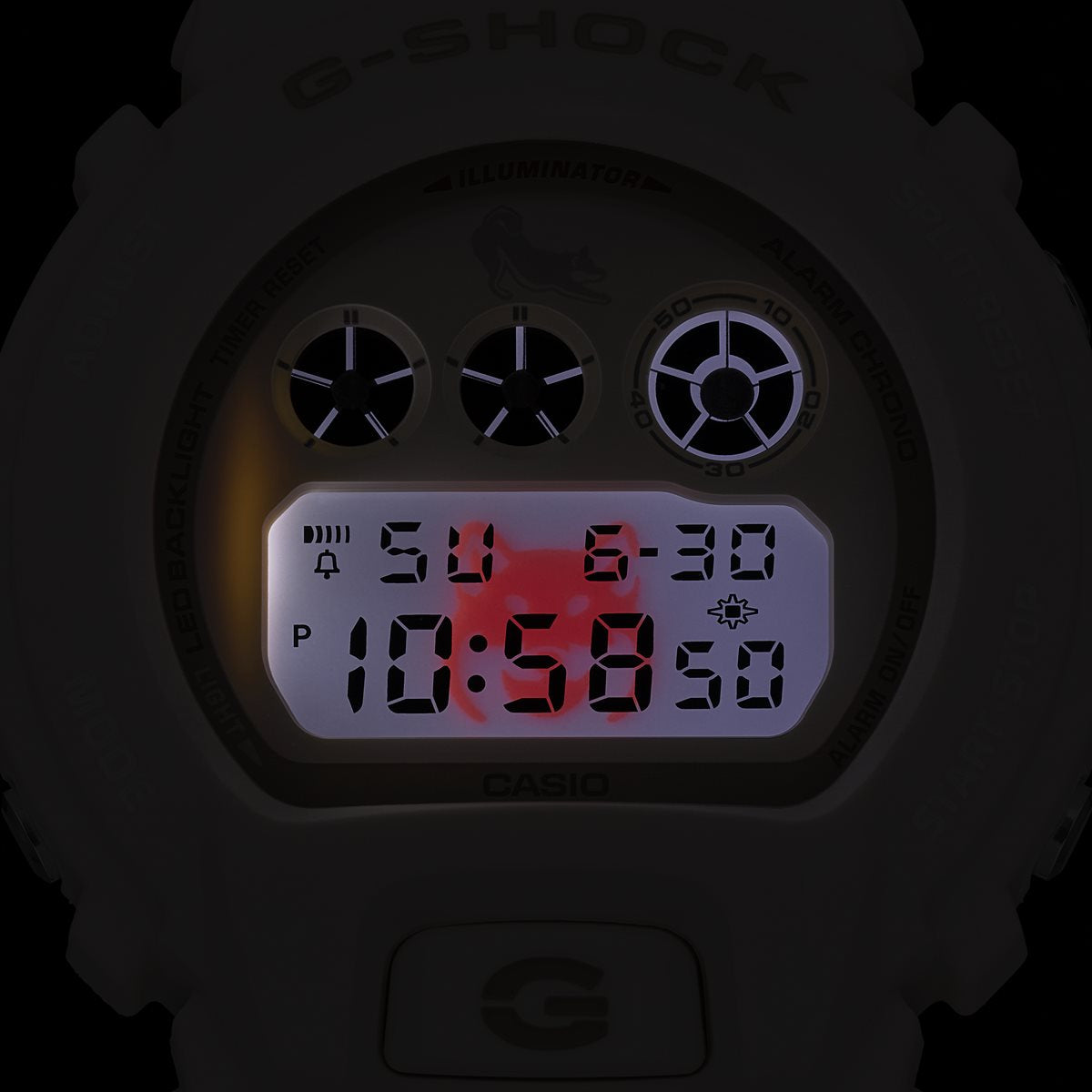 G-SHOCK デジタル カシオ Gショック CASIO 腕時計 メンズ DW-6900SHB-7JR 柴犬 しばいぬ モチーフ 白柴 イメージ【2024 新作】