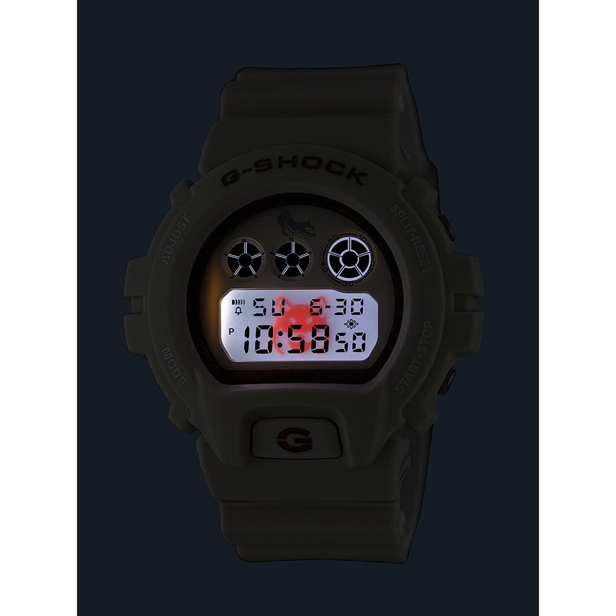 G-SHOCK デジタル カシオ Gショック CASIO 腕時計 メンズ DW-6900SHB-7JR 柴犬 しばいぬ モチーフ 白柴 イメージ【2024 新作】