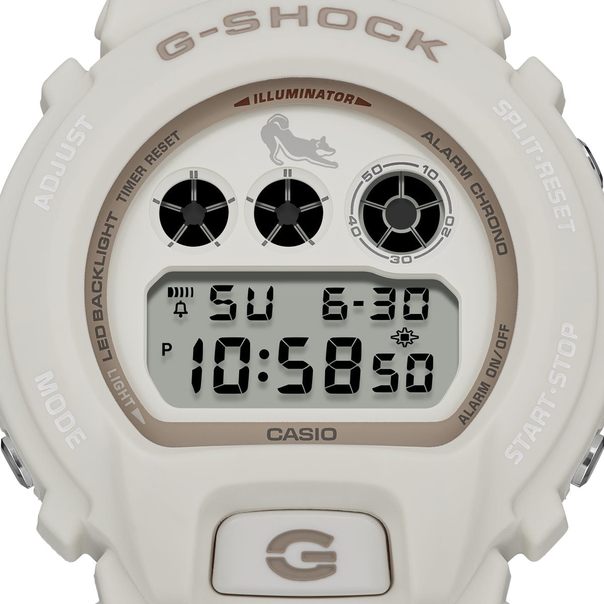 G-SHOCK デジタル カシオ Gショック CASIO 腕時計 メンズ DW-6900SHB-7JR 柴犬 しばいぬ モチーフ 白柴 イメージ【2024 新作】