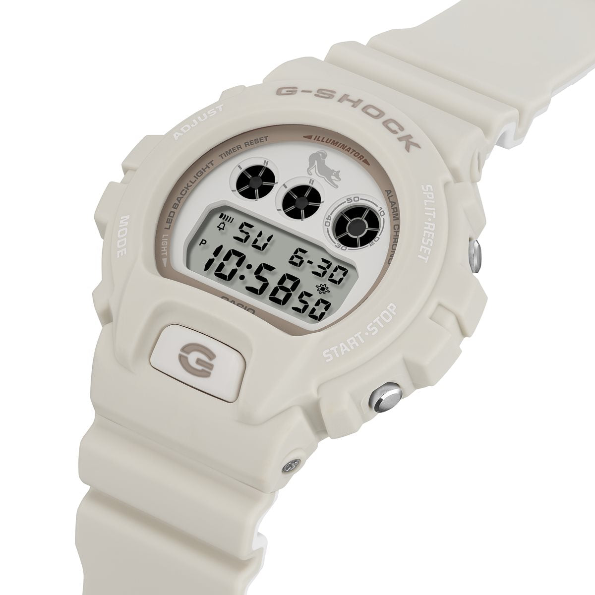 G-SHOCK デジタル カシオ Gショック CASIO 腕時計 メンズ DW-6900SHB-7JR 柴犬 しばいぬ モチーフ 白柴 イメージ【2024 新作】