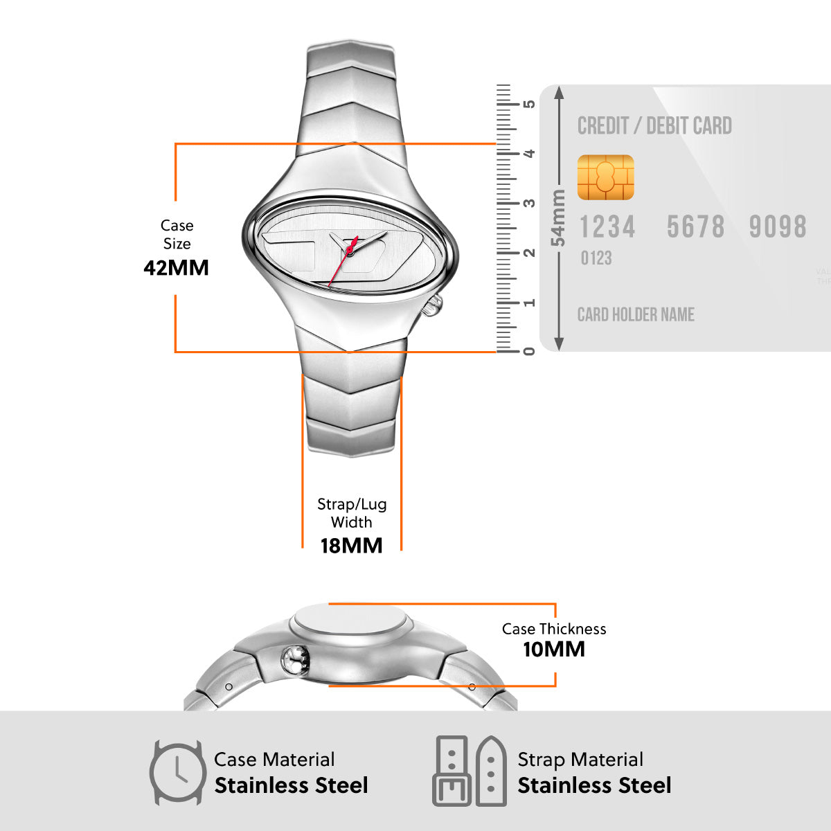 ディーゼル DIESEL 腕時計 メンズ D-RUSH ステンレススチールウォッチ DZ2228【2025 新作】