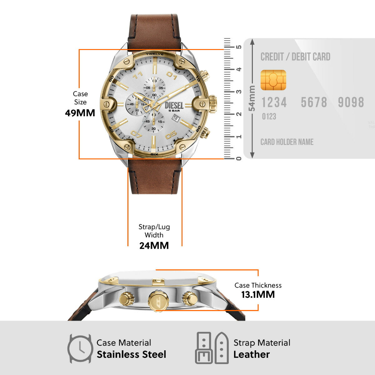 ディーゼル DIESEL 腕時計 メンズ クロノグラフ レザー DZ4665