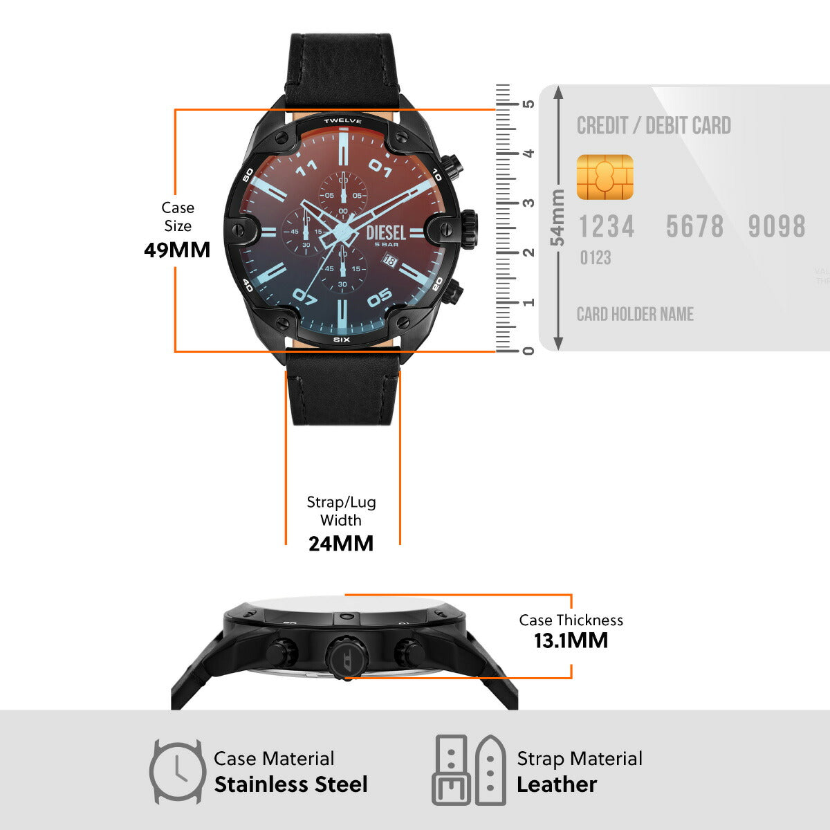 ディーゼル DIESEL 腕時計 メンズ クロノグラフ レザー DZ4667