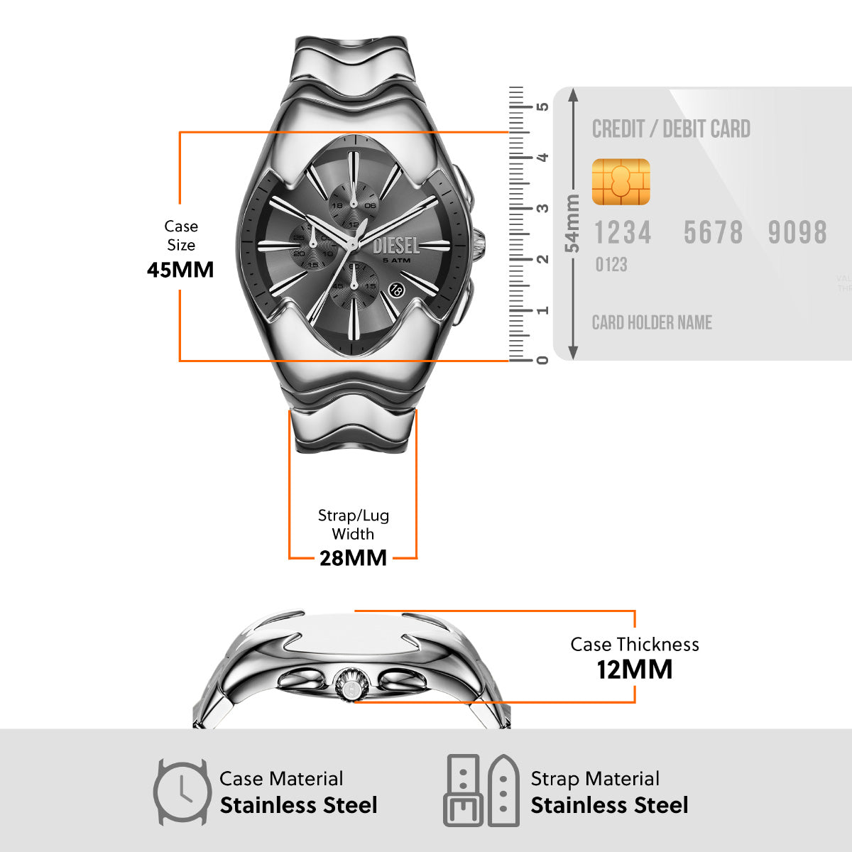 ディーゼル DIESEL 腕時計 メンズ MERCURIAL クロノグラフ ステンレススチールウォッチ DZ4683【2025 新作】