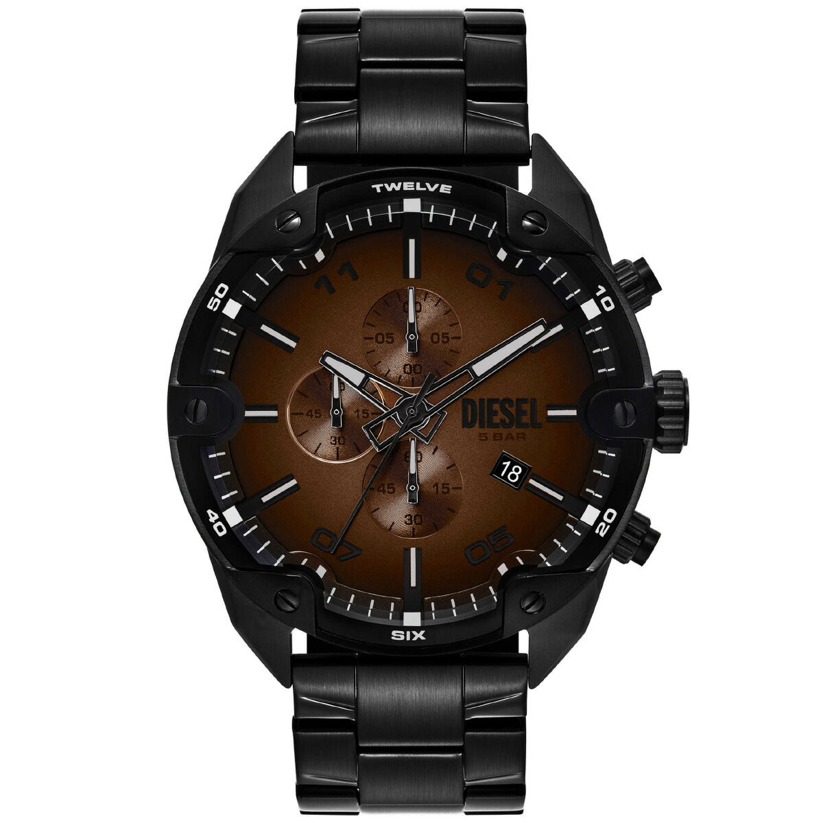 ディーゼル DIESEL 腕時計 クロノグラフ メンズ SPIKED ブラック ステンレススチールウォッチ DZ4691【2025 新作】