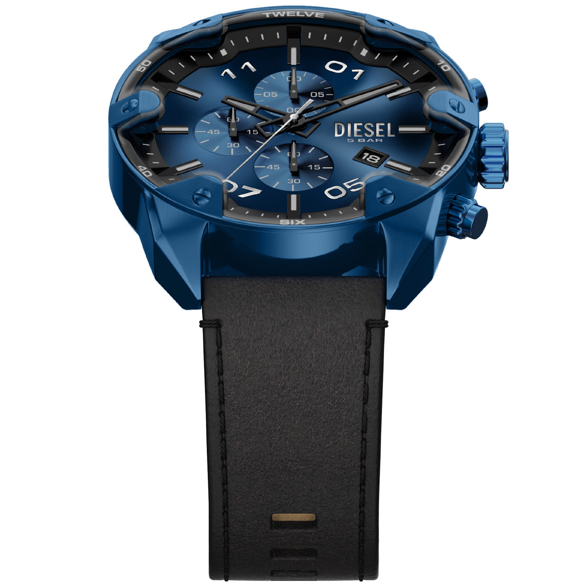ディーゼル DIESEL 腕時計 クロノグラフ メンズ SPIKED ブラックレザーウォッチ DZ4703【2026 新作】