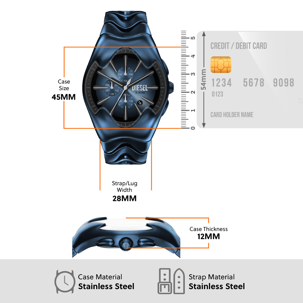 ディーゼル DIESEL 腕時計 クロノグラフ メンズ MERCURIAL ブルーステンレススチールウォッチ DZ4704【2026 新作】
