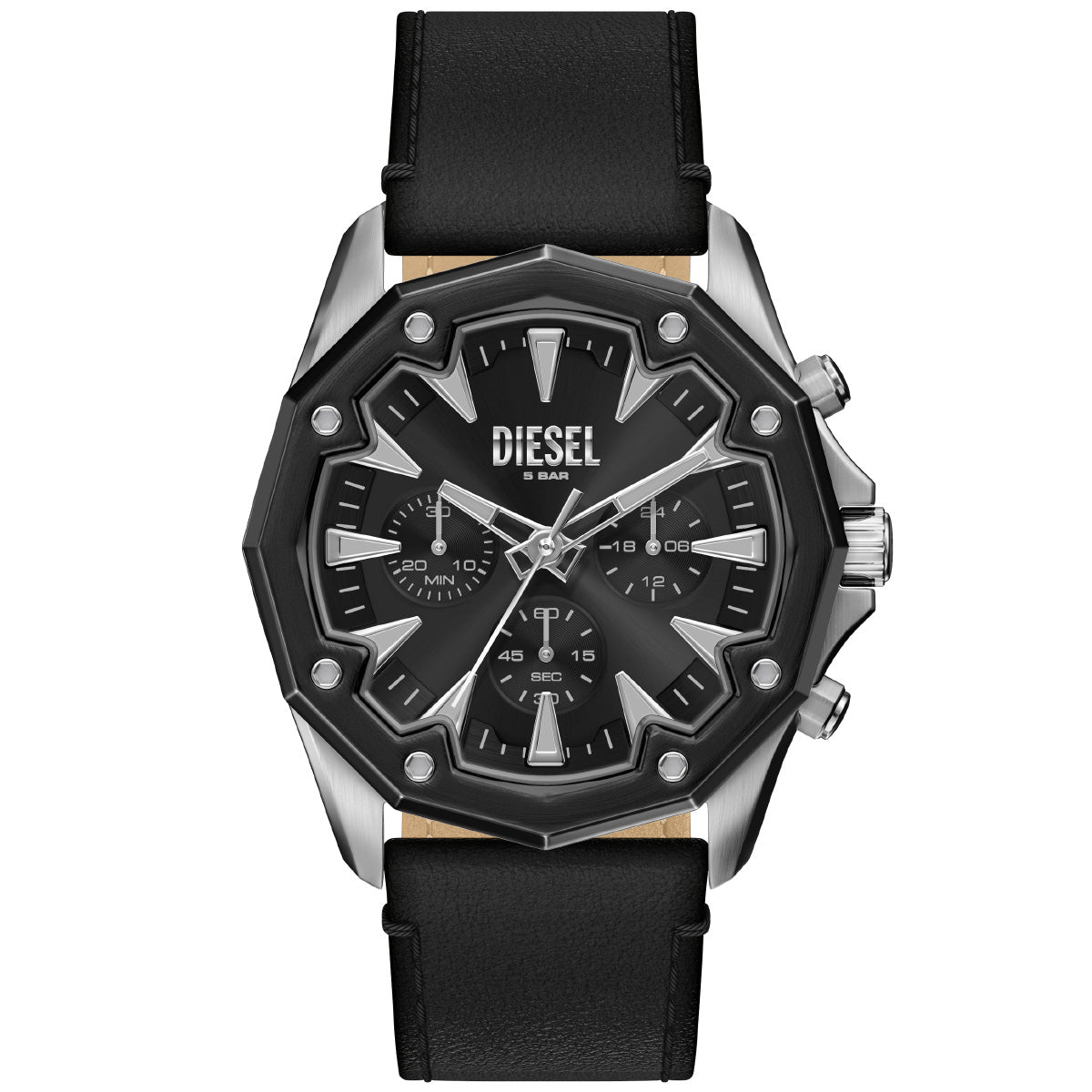 ディーゼル DIESEL 腕時計 クロノグラフ メンズ STINGER ブラックレザーウォッチ DZ4710【2026 新作】