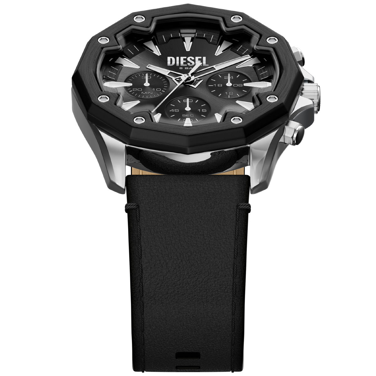 ディーゼル DIESEL 腕時計 クロノグラフ メンズ STINGER ブラックレザーウォッチ DZ4710【2026 新作】