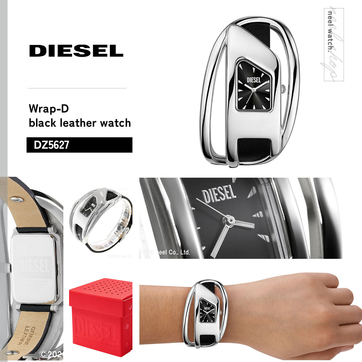 ディーゼル DIESEL 腕時計 レディース WRAP-D ブラック レザーウォッチ DZ5627