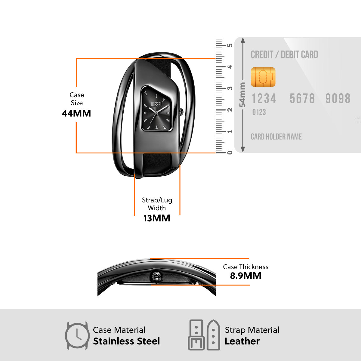 ディーゼル DIESEL 腕時計 レディース WRAP-D ブラック レザーウォッチ DZ5629