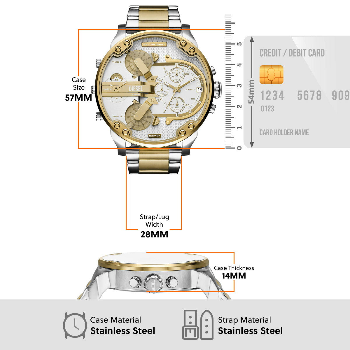 ディーゼル DIESEL 腕時計 メンズ MR. DADDY 2.0 ステンレススチールウォッチ DZ7494【2025 新作】