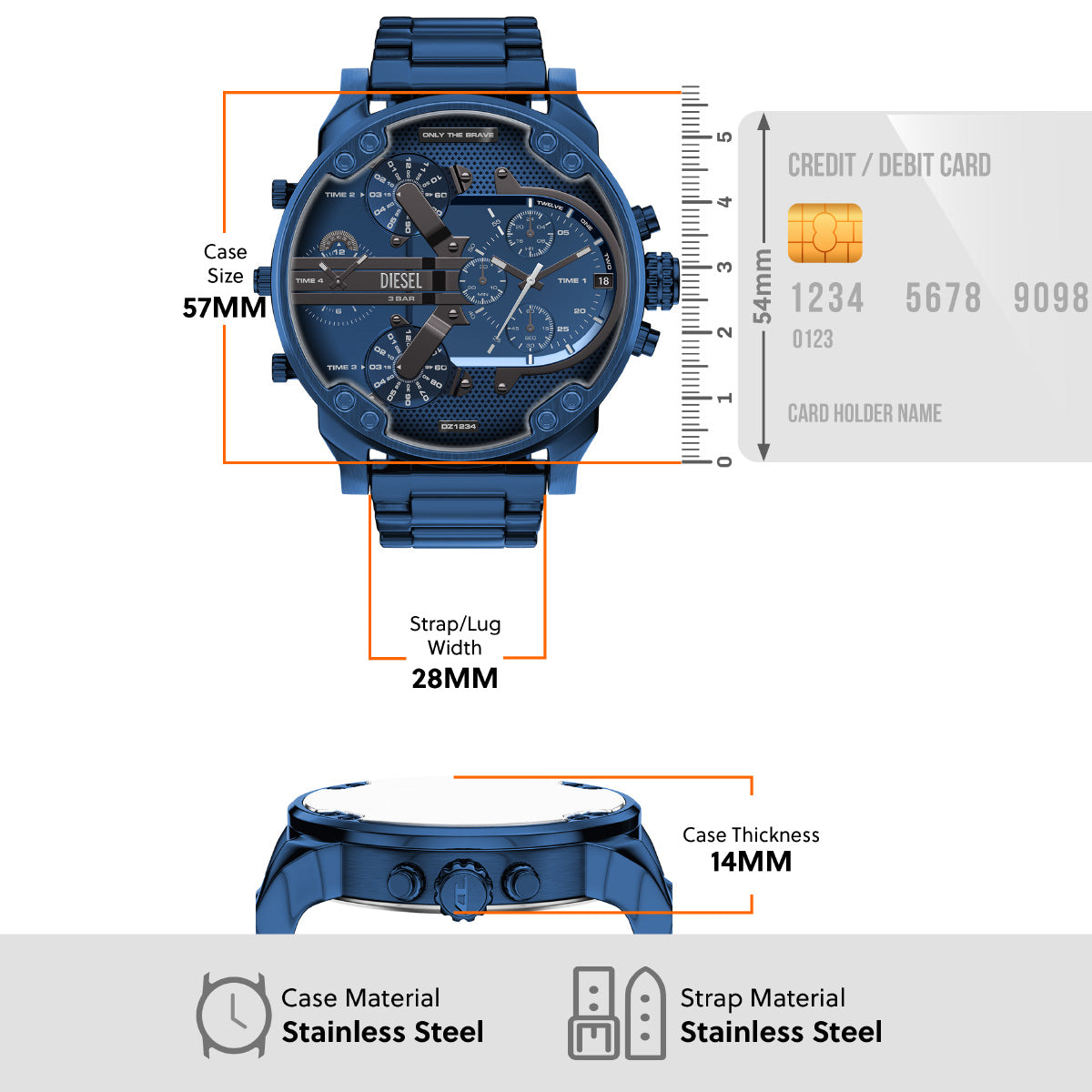 ディーゼル DIESEL 腕時計 マルチファンクション メンズ MR. DADDY 2.0 ステンレススチールウォッチ DZ7496【2026 新作】