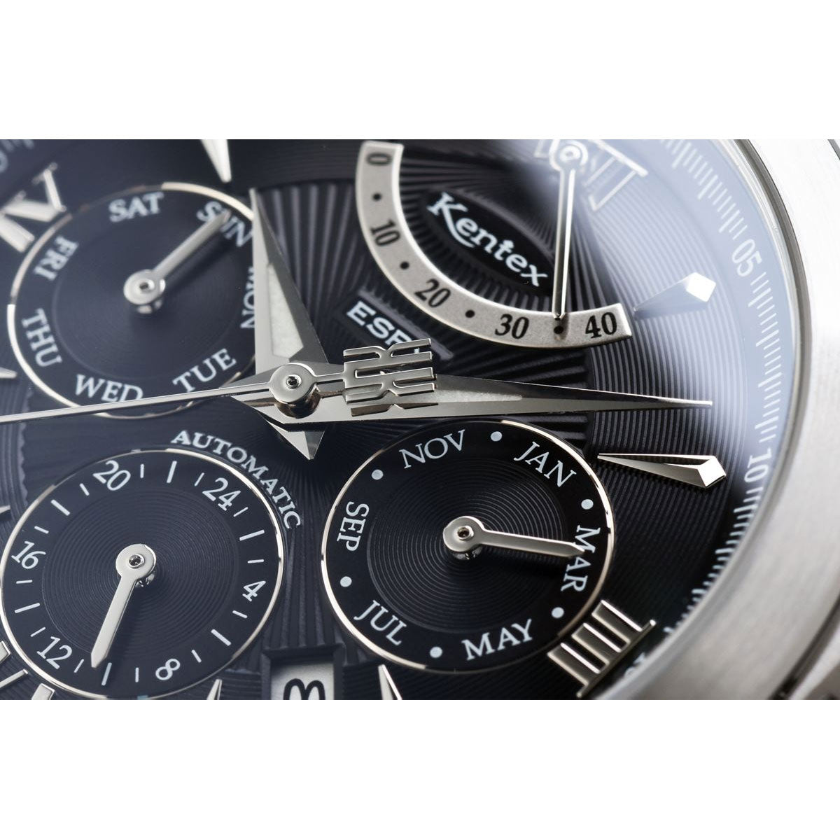 ケンテックス KENTEX 腕時計 時計 メンズ 日本製 自動巻き マルチファンクション エスパイ アクティブ2 ESPY ACTIVE II E546M-9 ブラック