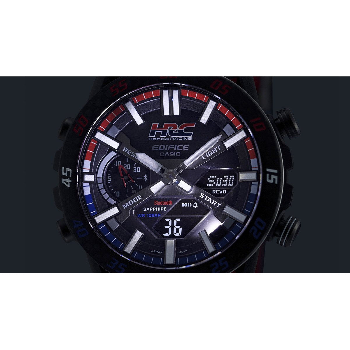 カシオ エディフィス CASIO EDIFICE Honda Racing コラボ 限定モデル SOSPENSIONE ソーラー 腕時計 メンズ タフソーラー クロノグラフ ECB-2000HR-1AJR ホンダ・レーシング【2024 新作】