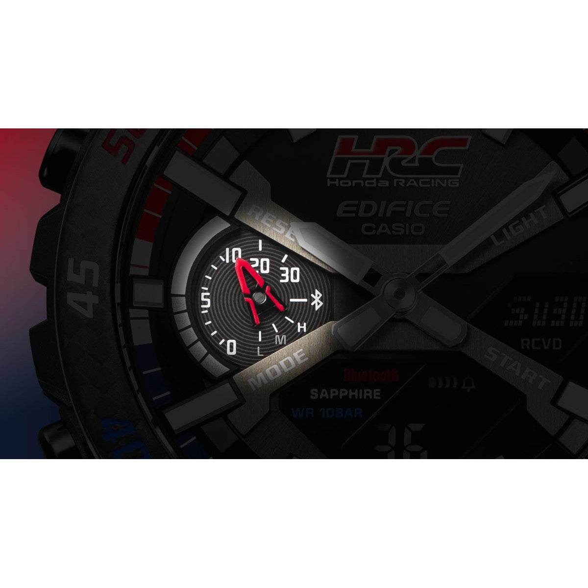 カシオ エディフィス CASIO EDIFICE Honda Racing コラボ 限定モデル SOSPENSIONE ソーラー 腕時計 メンズ タフソーラー クロノグラフ ECB-2000HR-1AJR ホンダ・レーシング【2024 新作】