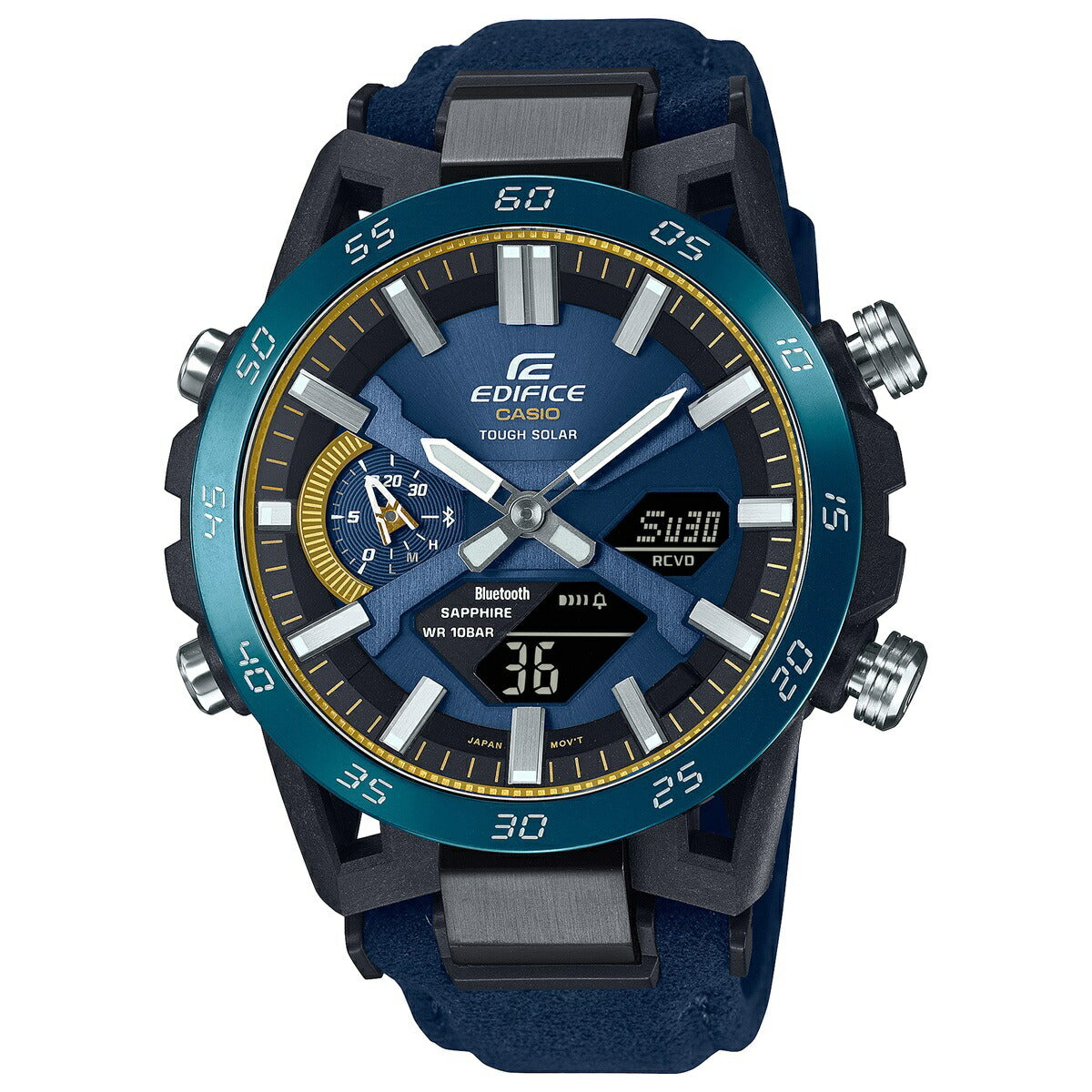 カシオ エディフィス CASIO EDIFICE ソーラー 腕時計 メンズ クロノグラフ ECB-2000SS-2AJR 空と海 CASIO WATCH 50TH ANNIVERSARY スマートフォンリンク【2024 新作】