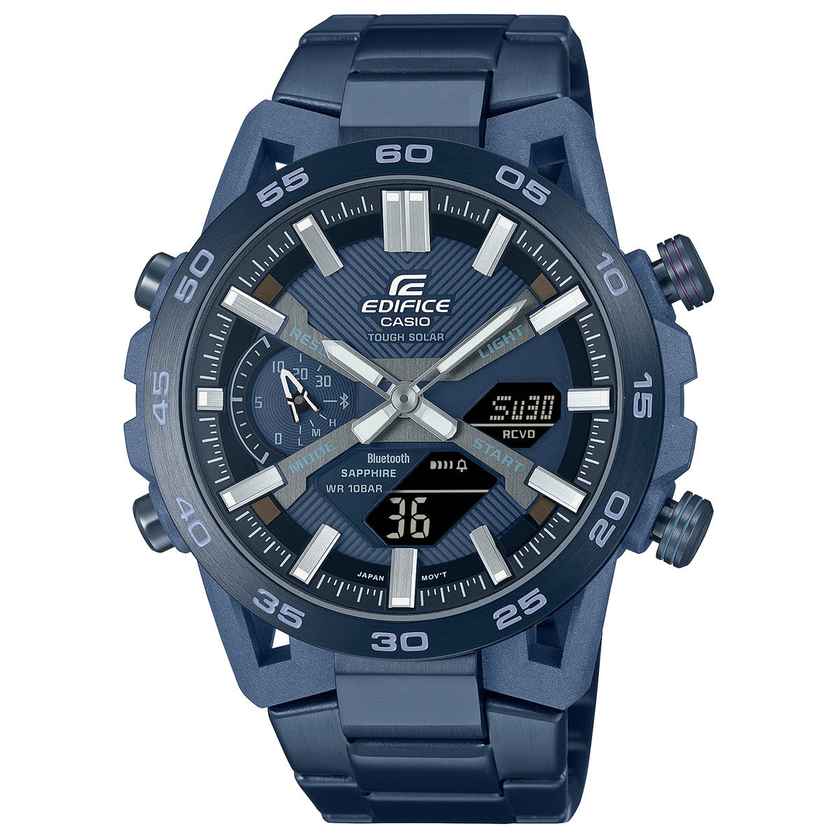 カシオ エディフィス CASIO EDIFICE ソーラー 腕時計 メンズ クロノグラフ ECB-2000YCB-2AJF COOL BLUE EDITION スマートフォンリンク【2024 新作】