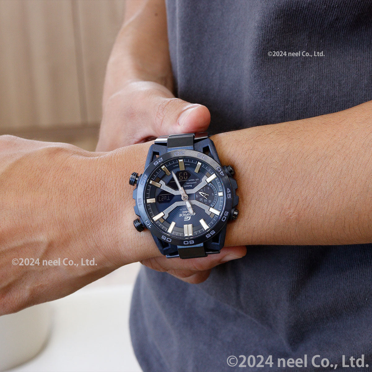 カシオ エディフィス CASIO EDIFICE ソーラー 腕時計 メンズ クロノグラフ ECB-2000YCB-2AJF COOL BLUE EDITION スマートフォンリンク【2024 新作】