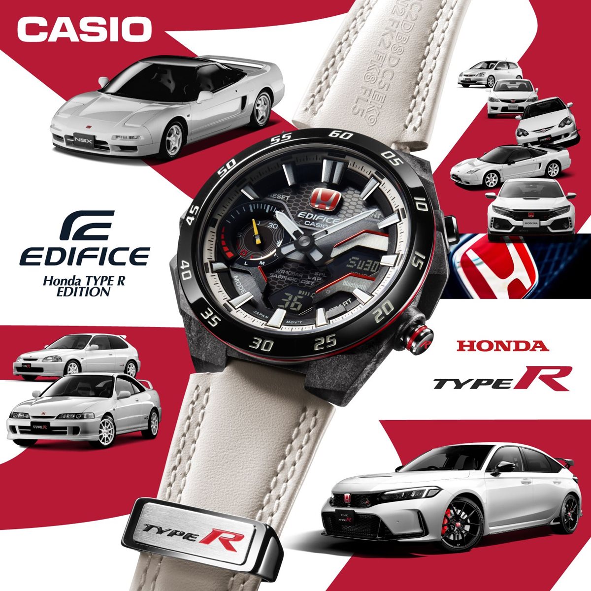 カシオ エディフィス CASIO EDIFICE Honda TYPE R Edition ECB-2200HTR-1AJR アナデジ 限定モデル 腕時計 メンズ クロノグラフ スマートフォンリンク 赤バッジ