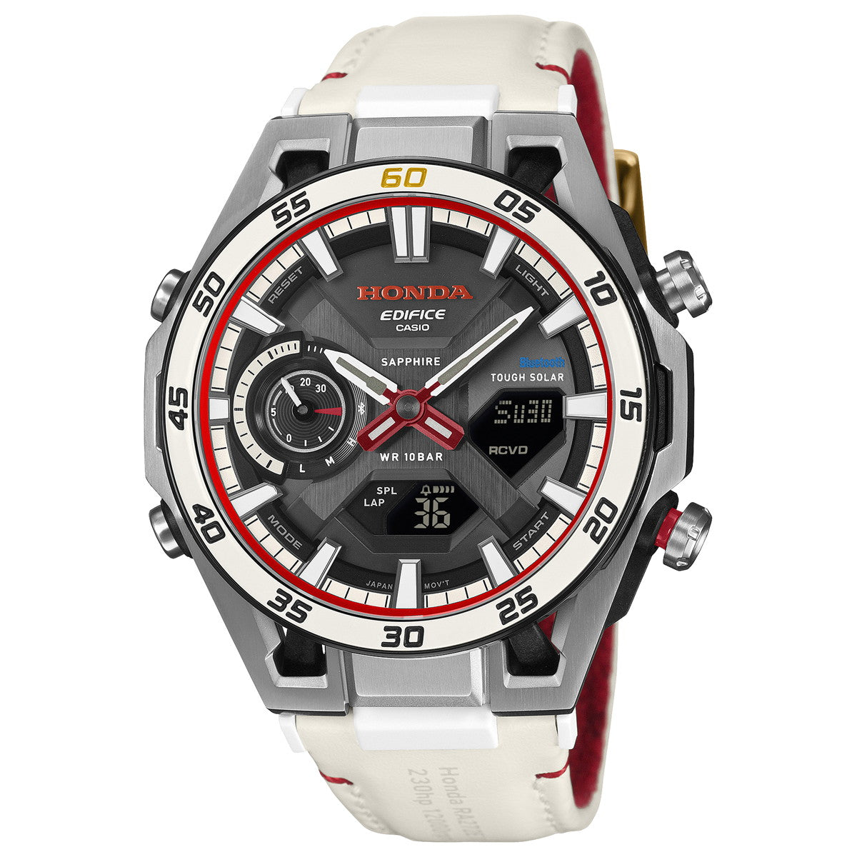 カシオ エディフィス CASIO EDIFICE Honda F1初優勝60周年記念 コラボ 限定 ソーラー 腕時計 メンズ チャンピオンシップホワイト ECB-2300HR-1AJR【2026 新作】