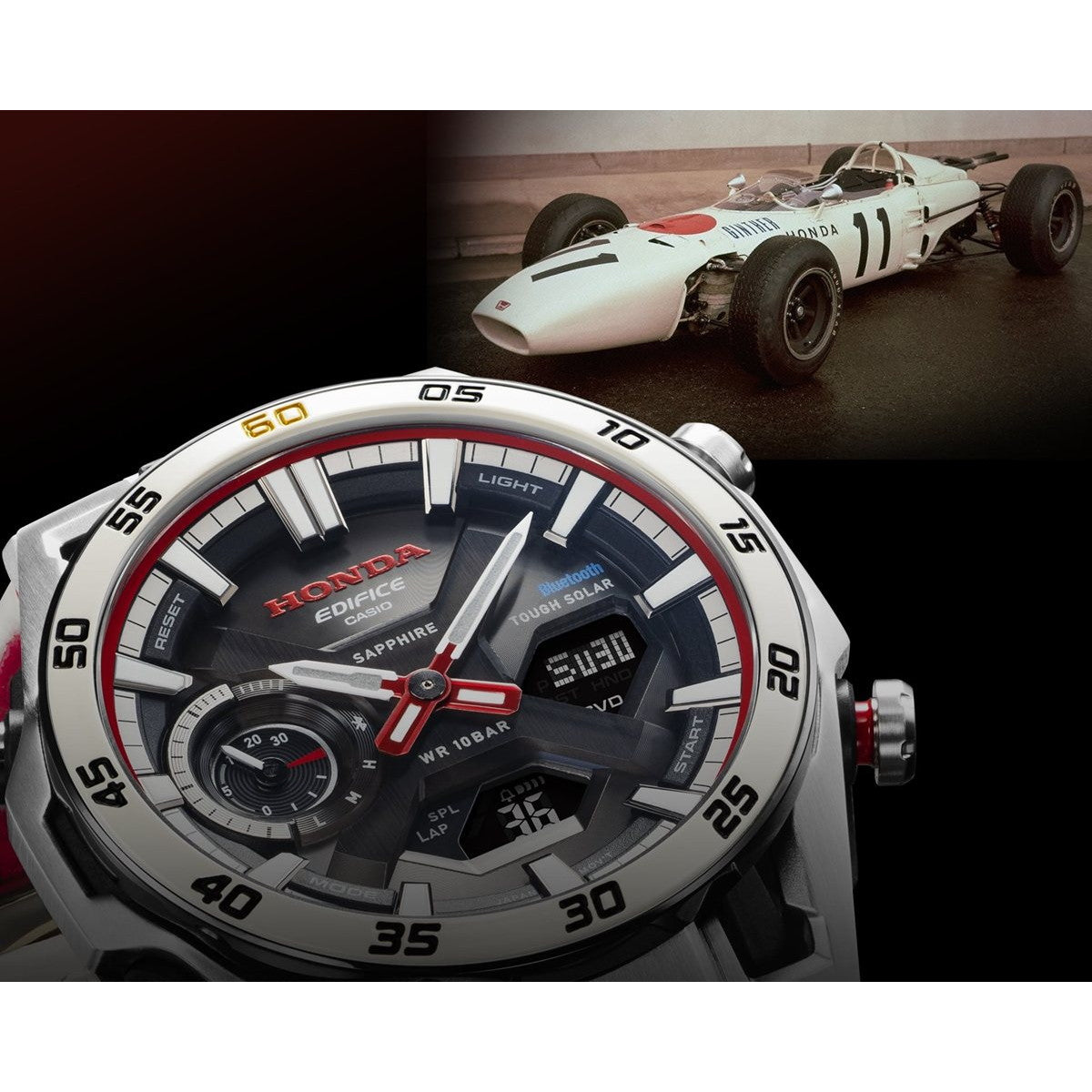 カシオ エディフィス CASIO EDIFICE Honda F1初優勝60周年記念 コラボ 限定 ソーラー 腕時計 メンズ チャンピオンシップホワイト ECB-2300HR-1AJR【2026 新作】