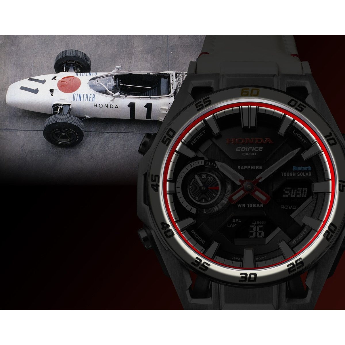 カシオ エディフィス CASIO EDIFICE Honda F1初優勝60周年記念 コラボ 限定 ソーラー 腕時計 メンズ チャンピオンシップホワイト ECB-2300HR-1AJR【2026 新作】