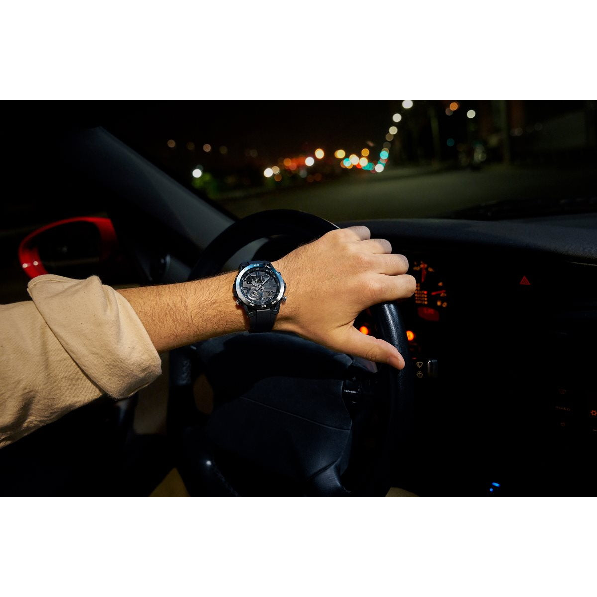 カシオ エディフィス CASIO EDIFICE 腕時計 メンズ クロノグラフ ECB-40YNP-1AJF Nighttime Drive Series スマートフォンリンク【2024 新作】