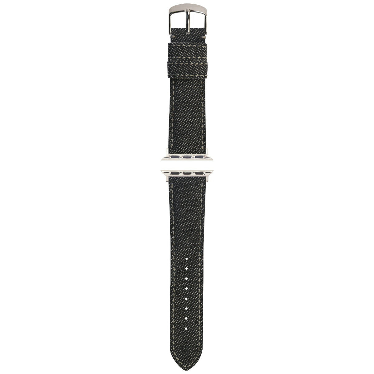 マネッタ ディ メーラ Manetta di mela アップルウォッチ Apple Watch 替えバンド ベルト メンズ レディース 岡山デニム 24mm ブラックデニム グレーステッチ/シルバー EDA-AGS24