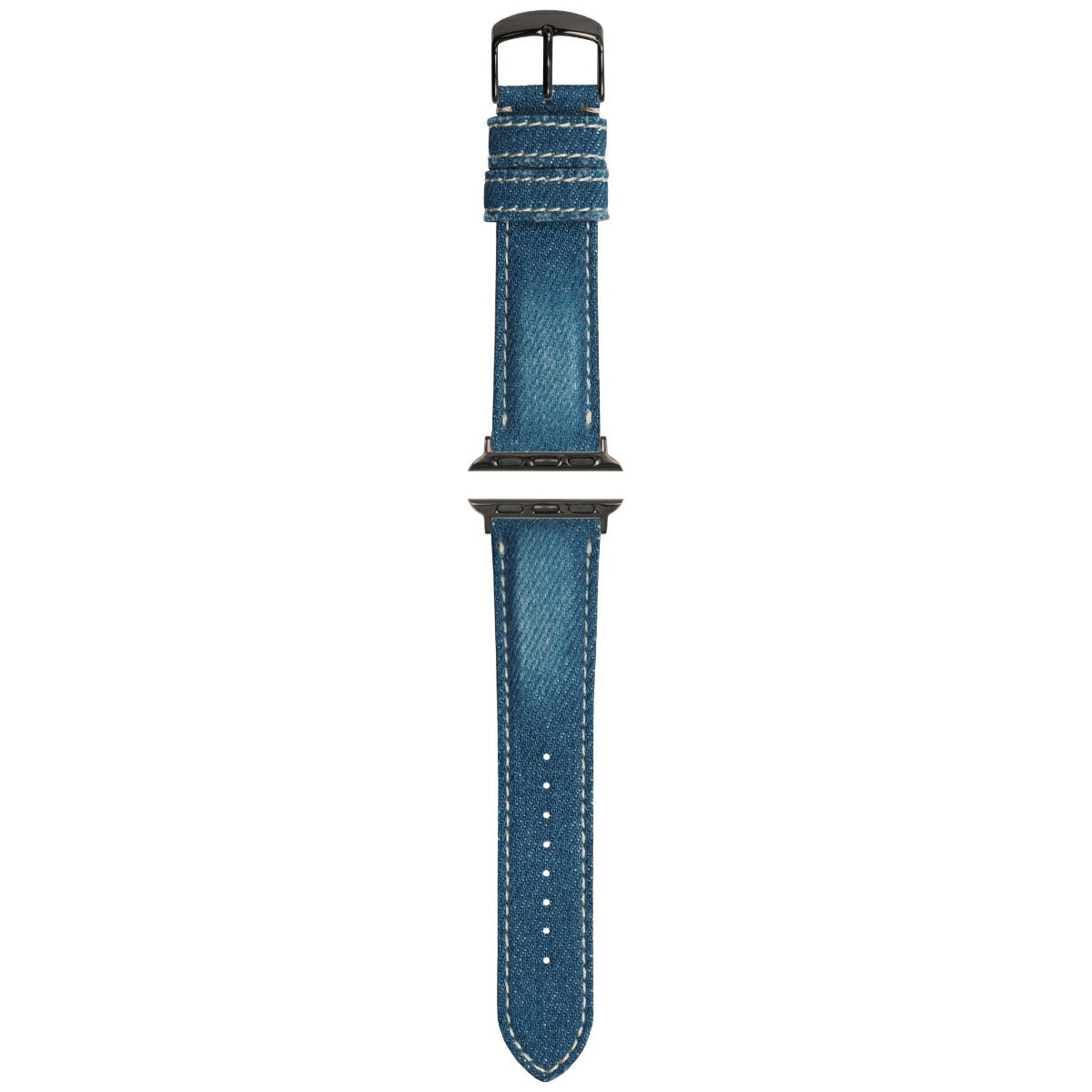 マネッタ ディ メーラ Manetta di mela アップルウォッチ Apple Watch 替えバンド ベルト メンズ レディース 岡山デニム 24mm クラッシュ ホワイトステッチ/ブラック EDCA-IWA24