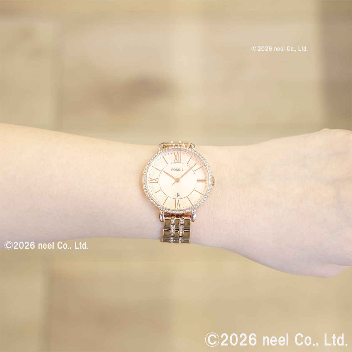 フォッシル FOSSIL 腕時計 レディース JACQUELINE 三針 ローズゴールドトーン ステンレススチールウォッチ ES3546