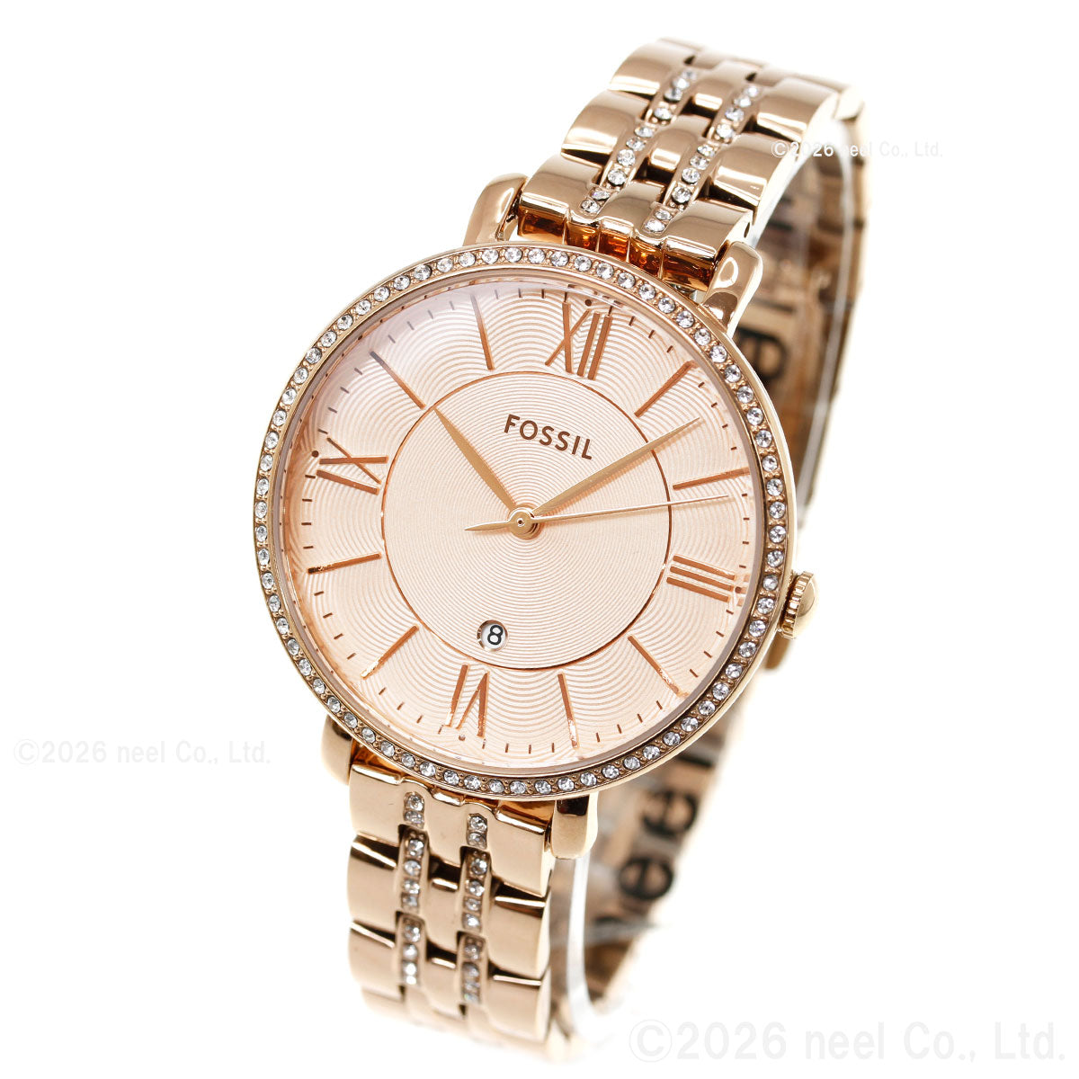 フォッシル FOSSIL 腕時計 レディース JACQUELINE 三針 ローズゴールドトーン ステンレススチールウォッチ ES3546