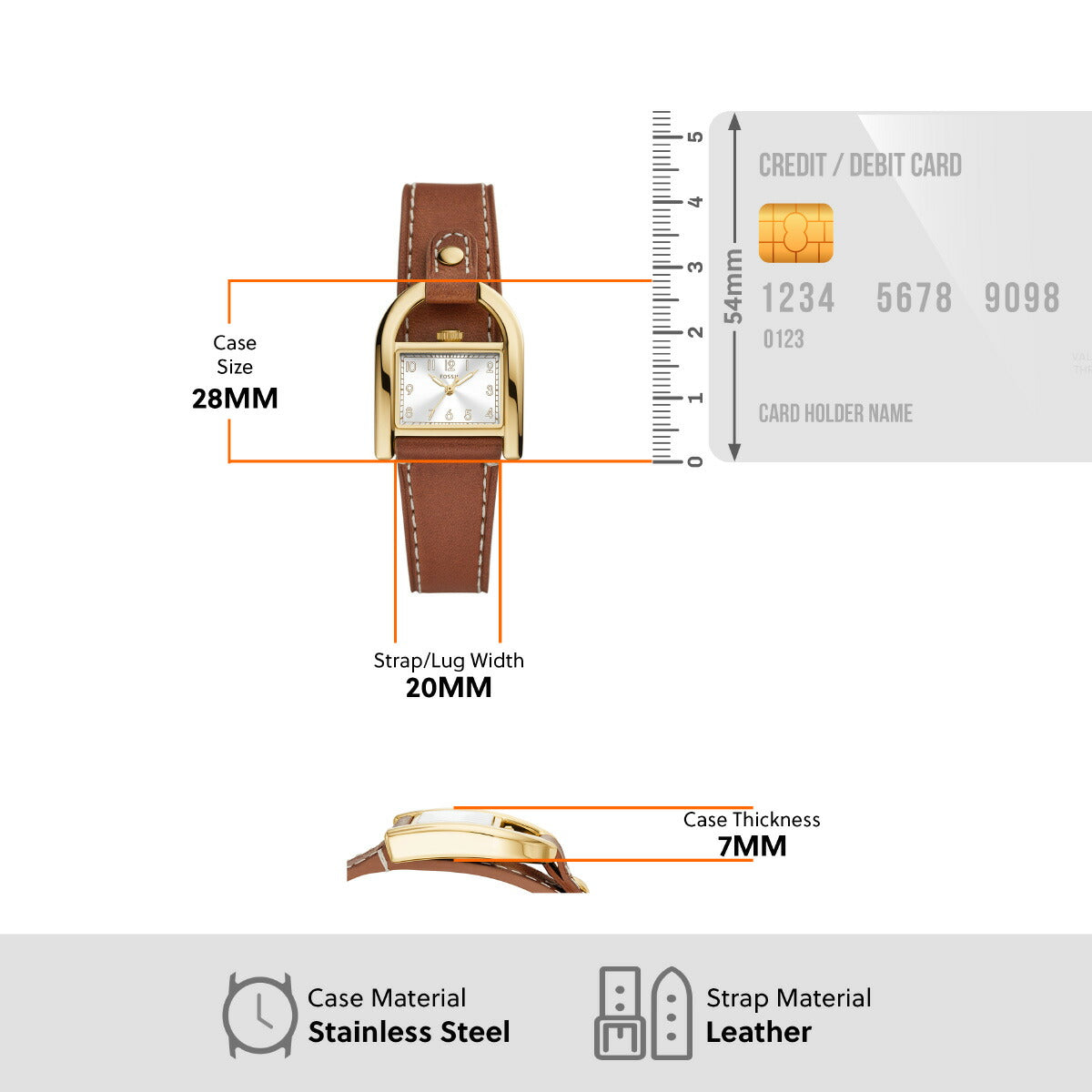 フォッシル FOSSIL 腕時計 レディース HARWELL 三針 ミディアムブラウン レザーウォッチ ES5264