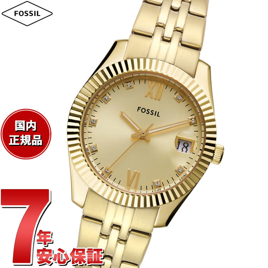 フォッシル FOSSIL 腕時計 レディース SCARLETTE 三針デイト ゴールドトーン ステンレススチールウォッチ ES5338
