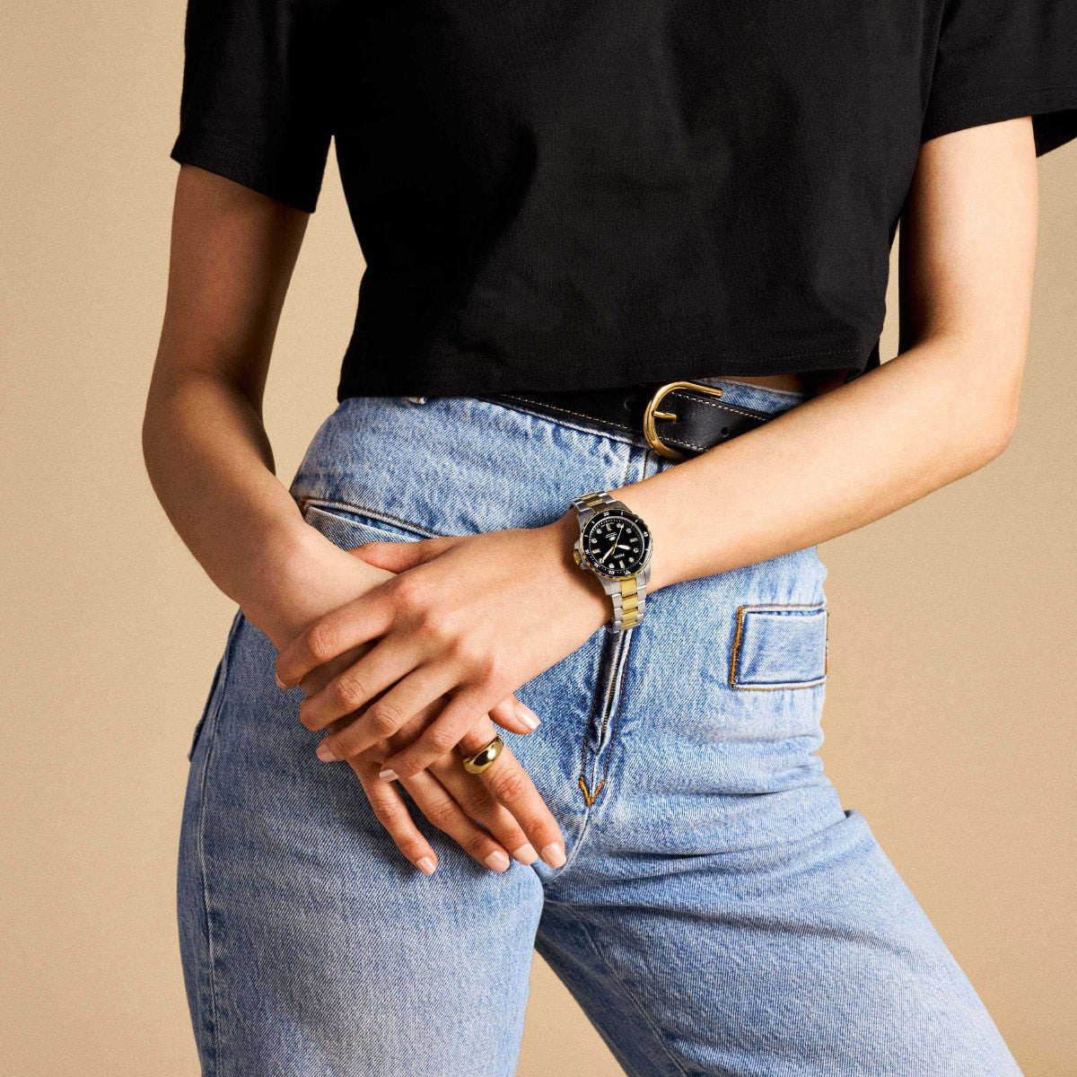 フォッシル FOSSIL 腕時計 レディース ダイバーズウォッチ BLUE DIVE 三針 ツートーン ステンレススチールウォッチ ES5349