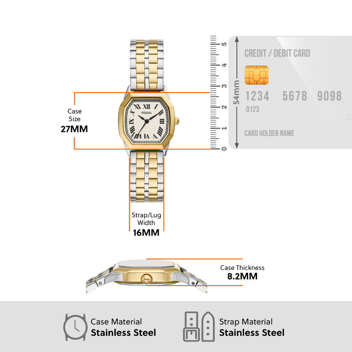 フォッシル FOSSIL 腕時計 レディース HARLOW 三針 ツートーン ステンレススチールウォッチ ES5362