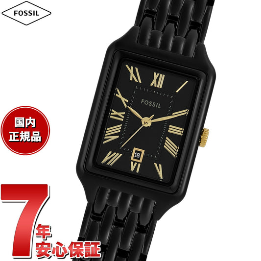 フォッシル FOSSIL 腕時計 レディース RAQUEL 三針デイト ブラック ステンレススチールウォッチ ES5385