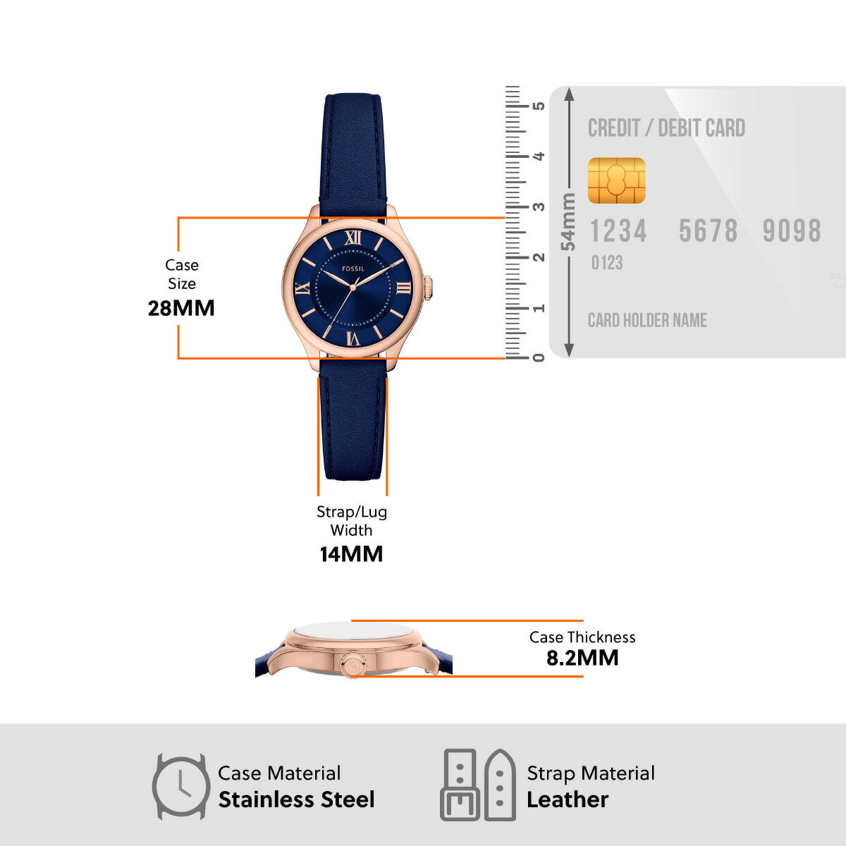 フォッシル FOSSIL 腕時計 レディース GILMORE 三針 ネイビー レザーウォッチ ES5424【2025 新作】