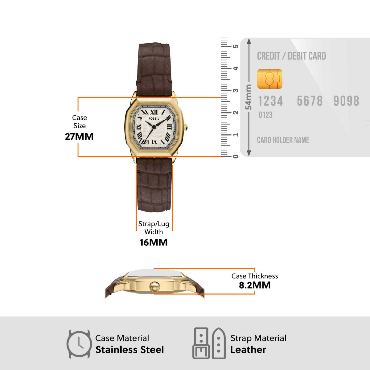 フォッシル FOSSIL 腕時計 レディース HARLOW 三針 ブラウン クロコレザーウォッチ ES5426【2025 新作】