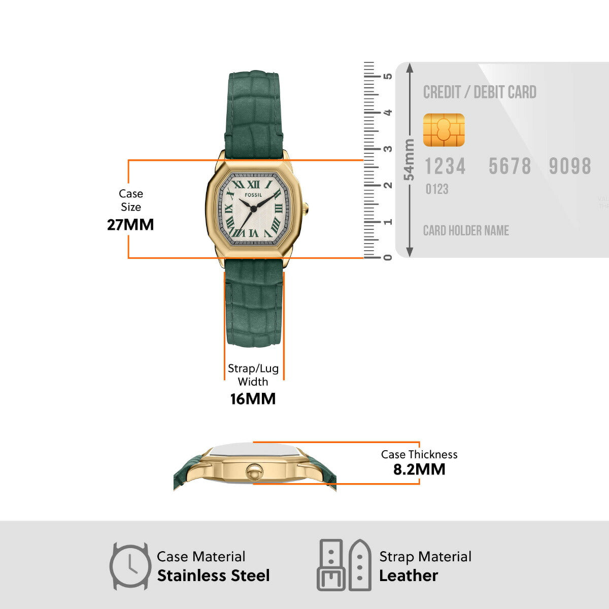 フォッシル FOSSIL 腕時計 レディース HARLOW 三針 グリーン クロコレザーウォッチ ES5427【2025 新作】