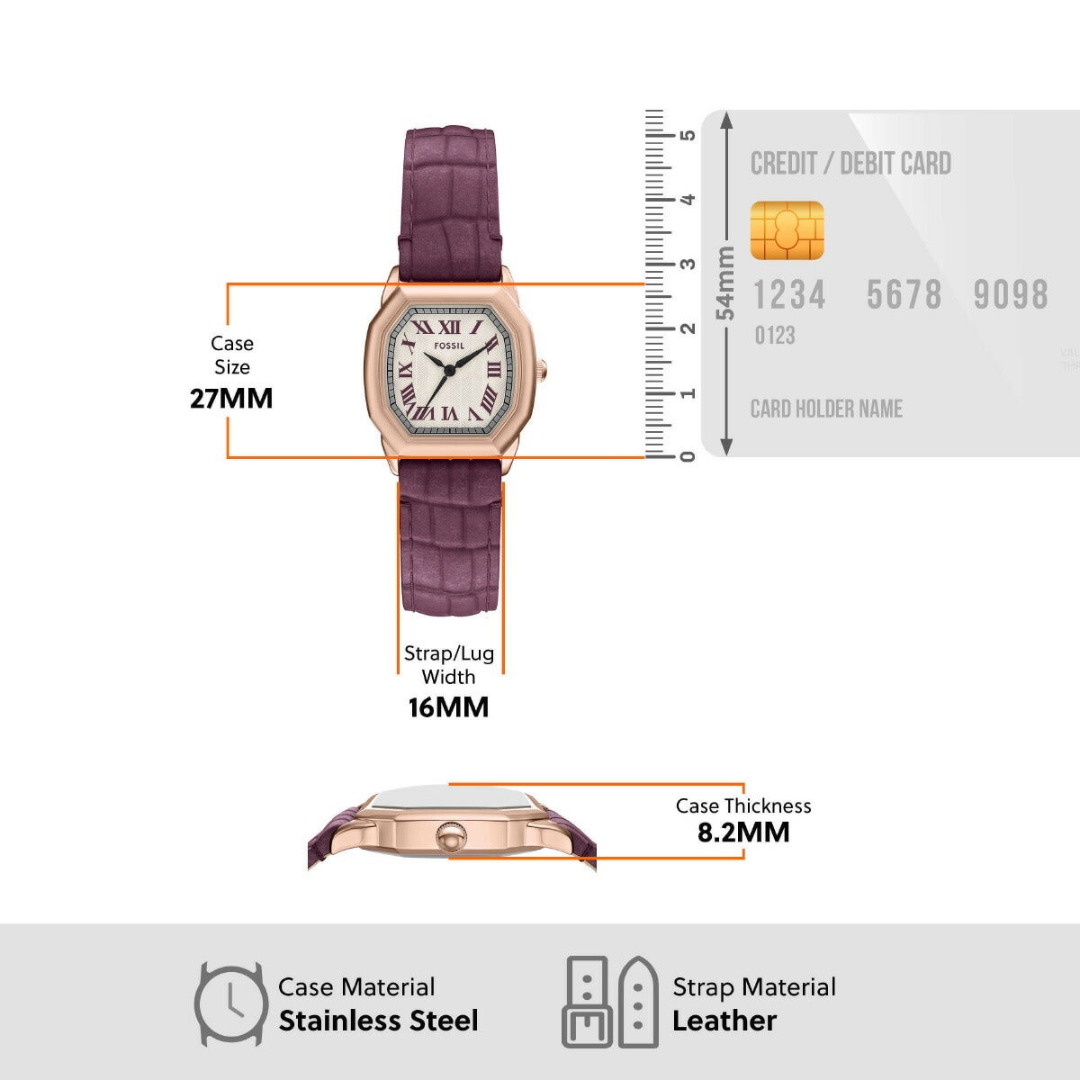 フォッシル FOSSIL 腕時計 レディース HARLOW 三針 バーガンディ クロコレザーウォッチ ES5428【2025 新作】