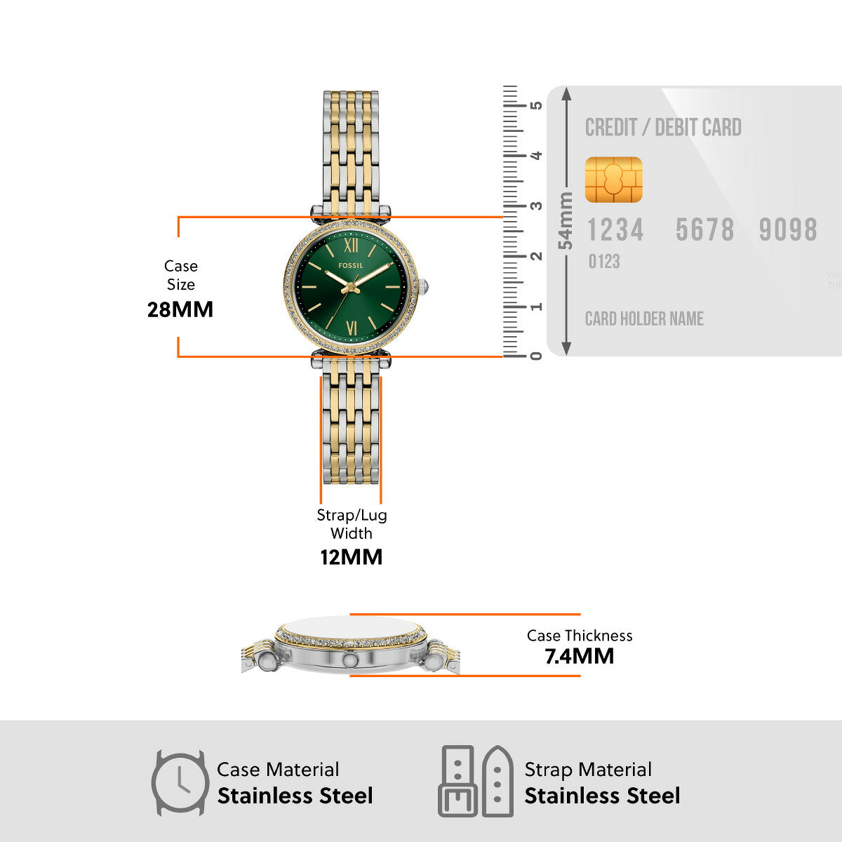 フォッシル FOSSIL 腕時計 レディース CARLIE 三針 ツートーン ステンレススチールウォッチ ES5439【2025 新作】