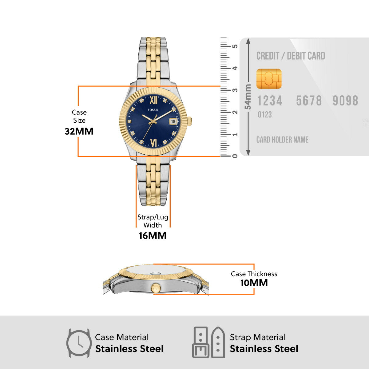 フォッシル FOSSIL 腕時計 レディース SCARLETTE 三針 ツートーン ステンレススチールウォッチ ES5443