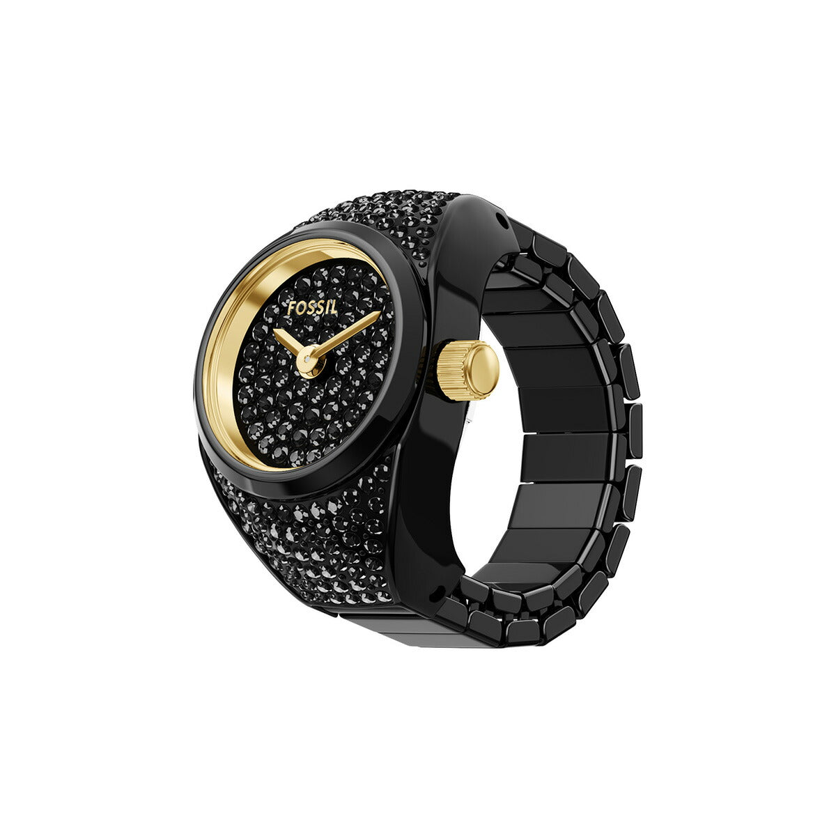 フォッシル FOSSIL 腕時計 レディース ウォッチリング 二針 パヴェ ブラック ステンレススチールウォッチ リングウォッチ ES5449【2025 新作】