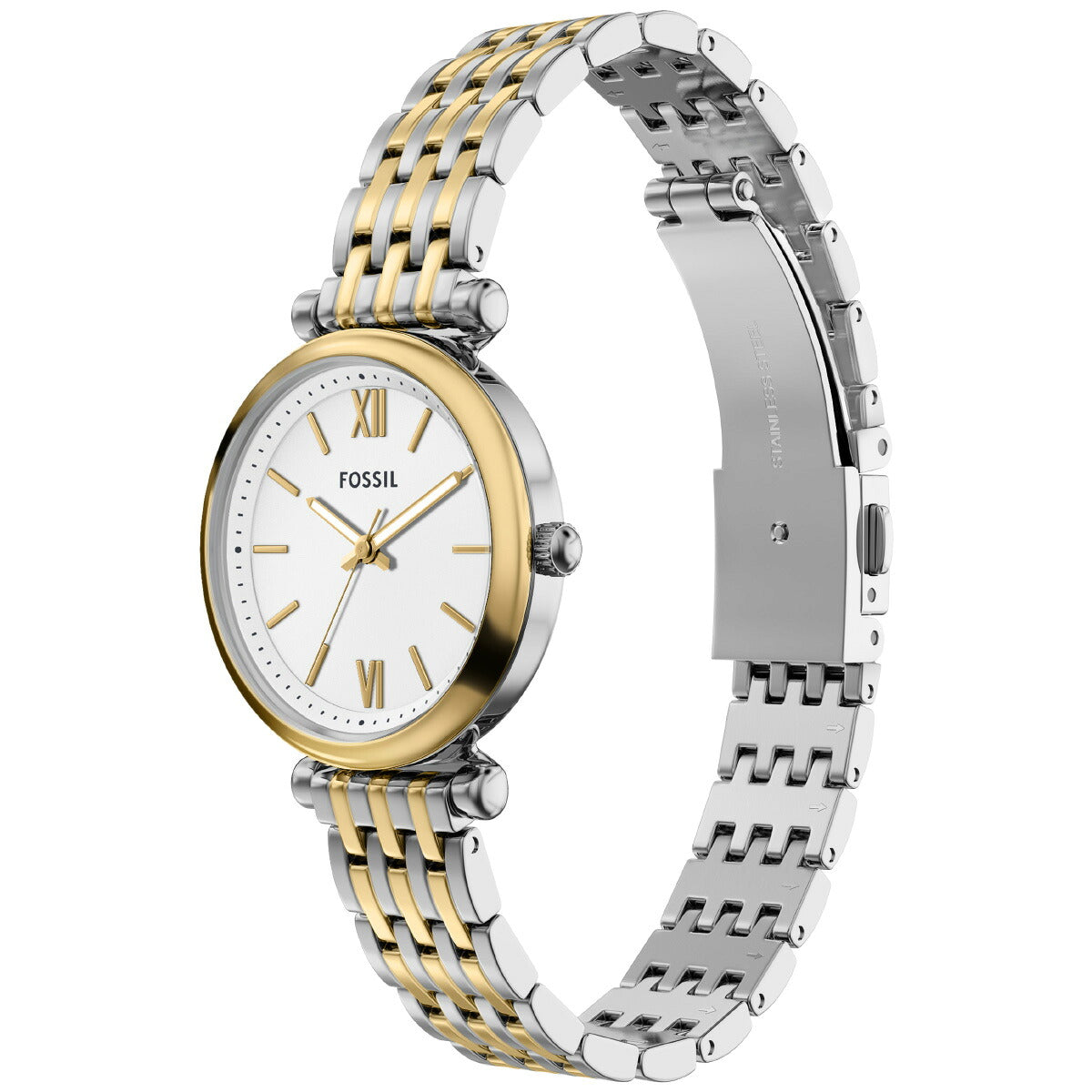 フォッシル FOSSIL 腕時計 レディース CARLIE 三針 ツートーン ステンレススチールウォッチとブレスレットのセット ES5450SET【2025 新作】