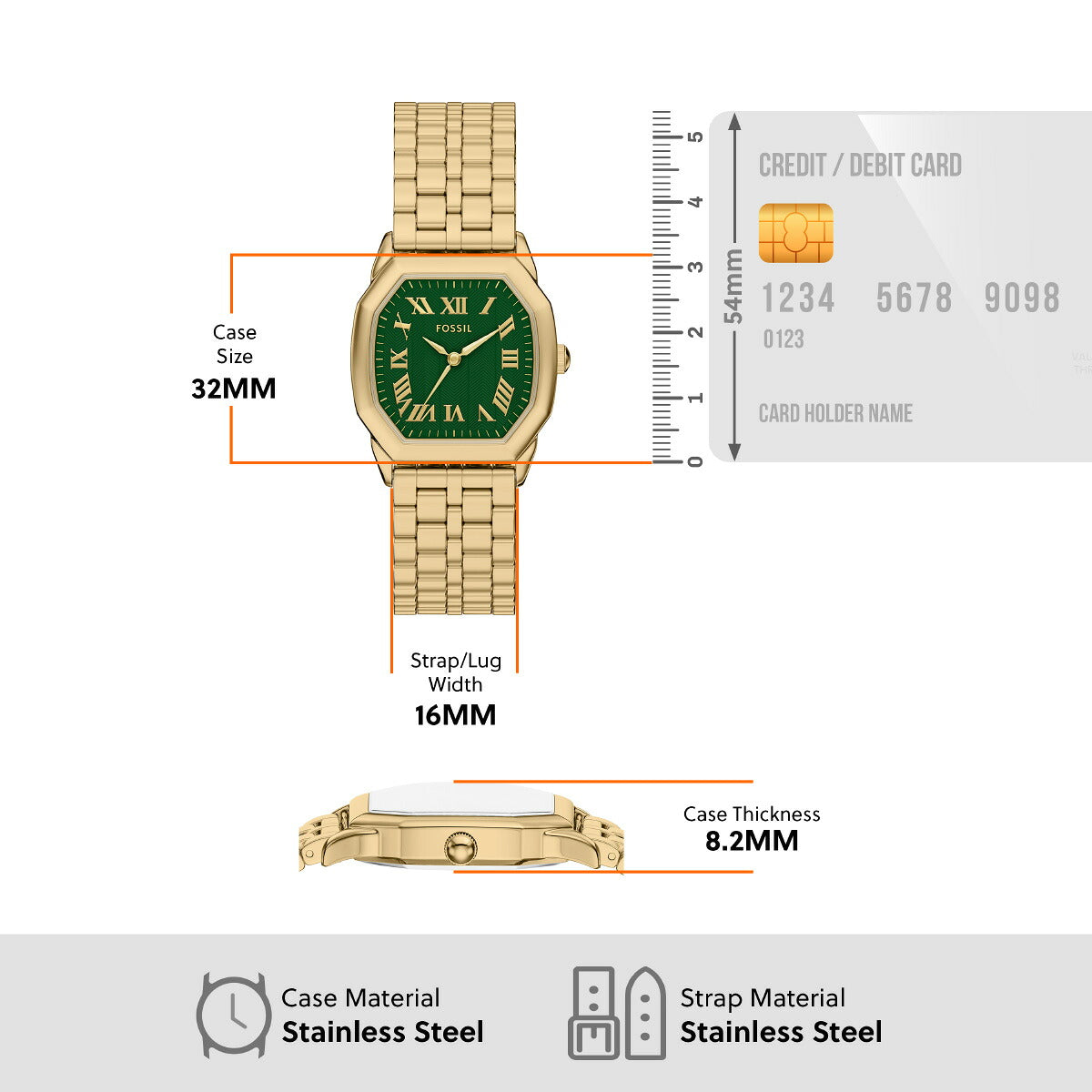 フォッシル FOSSIL 腕時計 レディース HARLOW 三針 ゴールドトーン ステンレススチールウォッチ ES5451