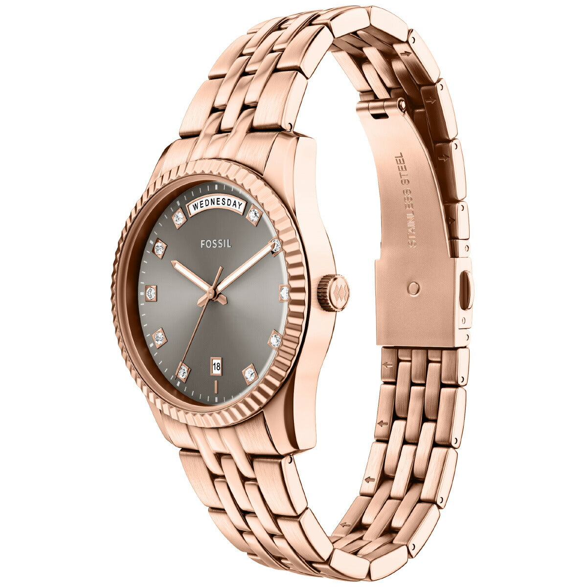 フォッシル FOSSIL 腕時計 レディース SCARLETTE 三針デイデイト ローズゴールドトーン ステンレススチール ES5459【2026 新作】