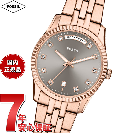フォッシル FOSSIL 腕時計 レディース SCARLETTE 三針デイデイト ローズゴールドトーン ステンレススチール ES5459【2026 新作】
