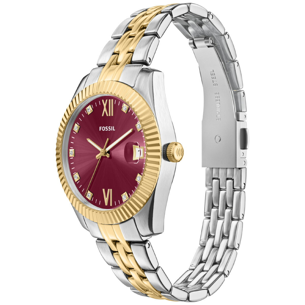 フォッシル FOSSIL 腕時計 レディース SCARLETTE 三針デイト ツートーン ステンレススチール ES5461【2026 新作】
